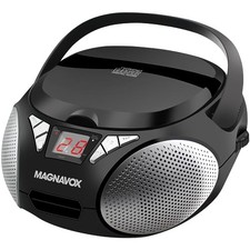 Portable Top Loading CD Boombox with AM/FM Stereo Radio in  CD-R/CD-RW Black