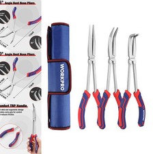 Long Reach Pliers Set 11 Inch Straight 45 90 Degree Bent Needle Nose High