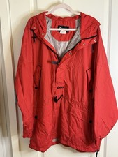 Nordica Men's Red Long Anorak Jacket Hooded Lined Pockets Size XL/46