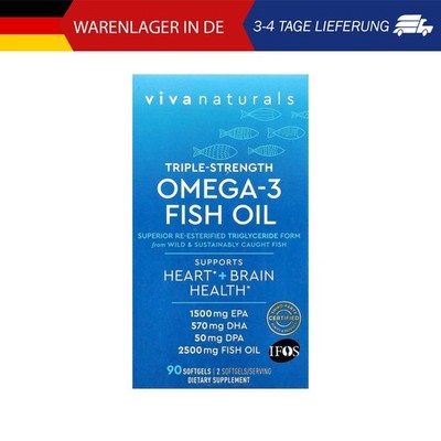 Viva Naturals, Omega-3 Fish Oil, Triple Strength, Omega-3-Fischöl, dreifache Wir