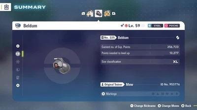 Brillante 6IV Adamant Alpha Beldum Pokémon ZA + Master Ball