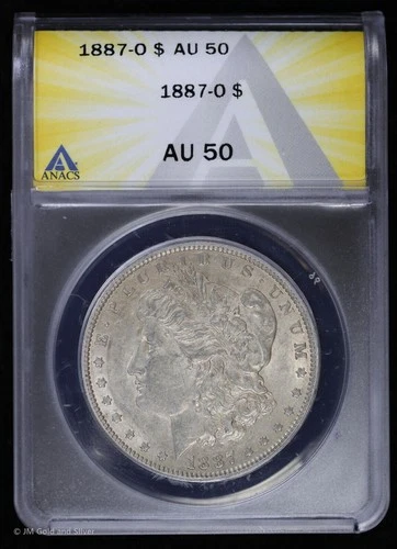 1887-O $1 Morgan Silver Dollar ANACS AU 50