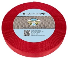 Country Brook Design  1 Inch Red Super Heavy Nylon Webbing, 10 Yards
