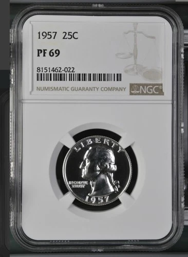1957 Washington Quarter NGC PF 69 Proof Silver Philadelphia