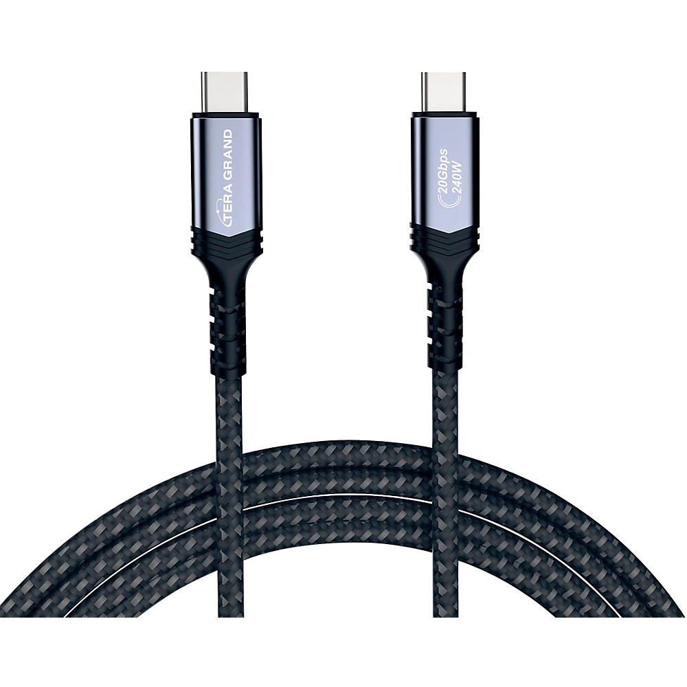 Tera Grand USB4 USB-C to C Gen 2x2 20Gbps 240W Braided Cable 6 ft Black 4290₽