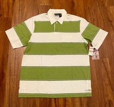NWT Quiksilver Polo Shirt Men's Short Sleeve Stripe Logo XL