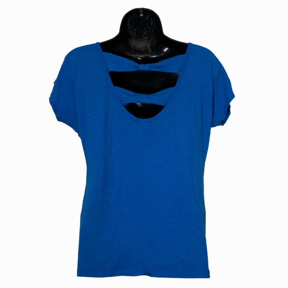 Camisa dELiA*s Mujer Grande L Azul Top Blusa Mezcla Algodón Espalda Abierta Foto 2 de 4
