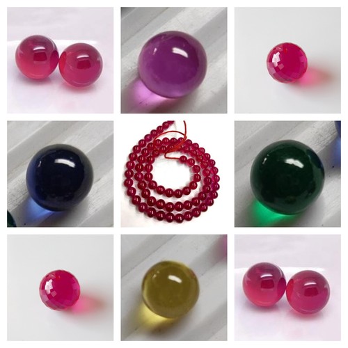 Synthetic Balls Lab Created Multi Round Balls, Corundum balls Without Drill - Picture 6 of 14