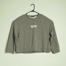 Zara Sweatshirt Womens Large Grey Long Sleeve Round Neck Pullover Sweatshirt