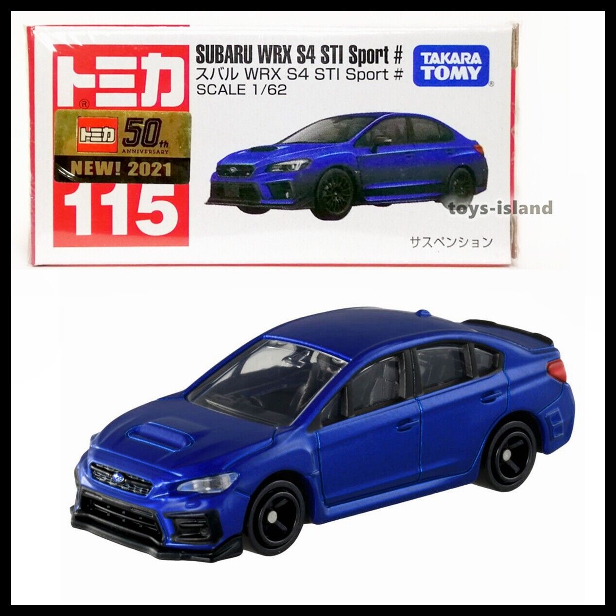 TOMICA 115 SUBARU WRX S4 STI Sport # 1/62 TOMY 2021 MAY NEW MODEL DIECAST  BLUE A