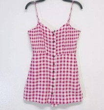 Zara Size Mediun Purple Plaid Sleeveless Romper