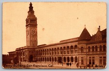 San Francisco, CA, Ferry Building, People, Vintage Postcard
