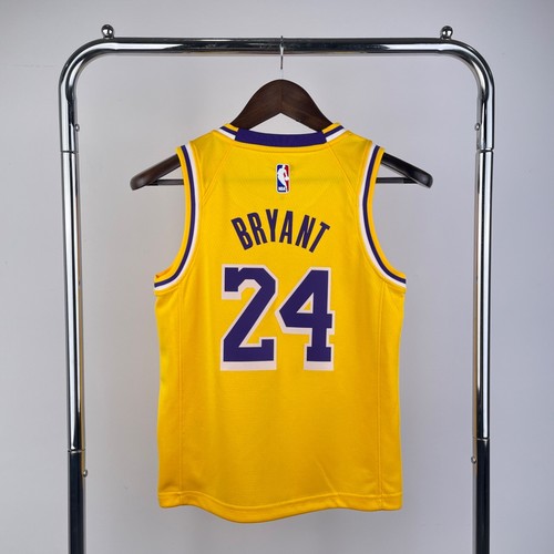 NIKE KOBE BRYANT #24 YOUTH L LA LAKERS YELLOW JERSEY NBA BASKETBALL JORDAN TATUM - Photo 1/3