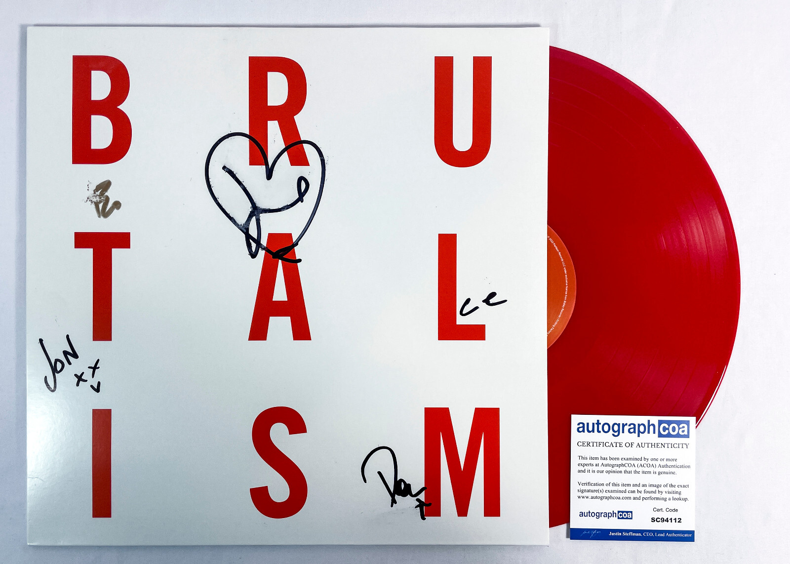 Joe Talbot Idles Full Band Signed Five Years Of Brutalism RED Vinyl Album ACOA