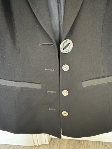 Vintage Chantal Thomass Paris Black Suit Jacket w/ Mother of Pearl buttons Size8 - Imagen 5 de 20