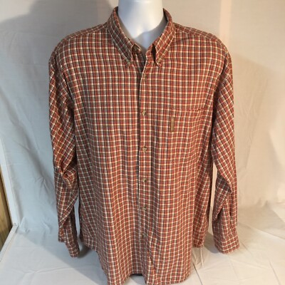 Columbia Mens Multicolor Check 100% Cotton Long Sleeve Shirt  XL Free Shipping!