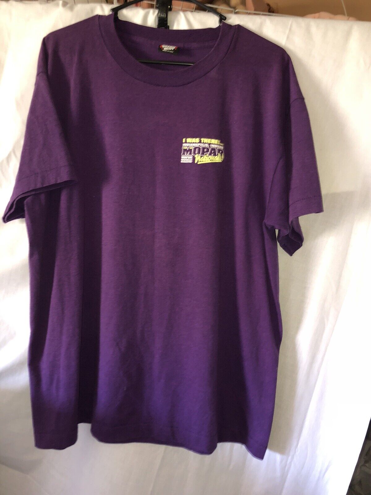 Vtg 80s 90s Shirt Mopar Hemi XL Purple Mechanic C… - image 5