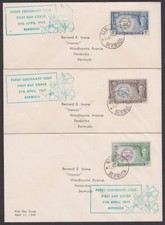 BERMUDAS 1949 Sellos Centenario Set de 3 FDC..................................Q518