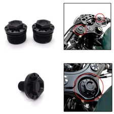 CNC Anodized Fork Tube Cap Bolt W/ Steering Stem Bolt For Harley FXR FXD 883