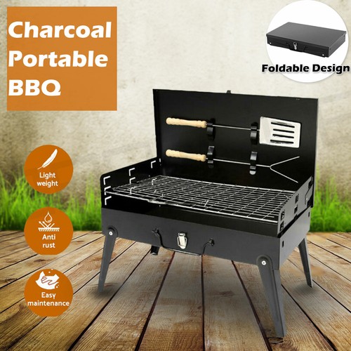 Charcoal BBQ Grill Hibachi Barbecue Portable Folding Steel Roast Camping Picnic