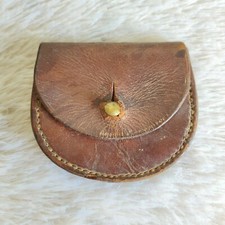 1920s Vintage Primitive Handmade Leather Purse Bag Decorative Collectible Leth27