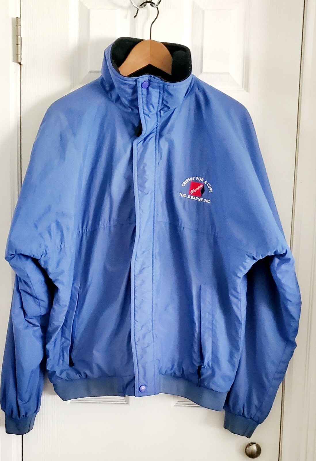 HELLY HANSEN Rare Vintage  Men's Custom Jacket  Embroidered Tugboat in Back image 2