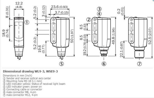 SICK WL9-3P3462 Small Photoelectric Sensors ,PNP,New - Picture 2 of 4