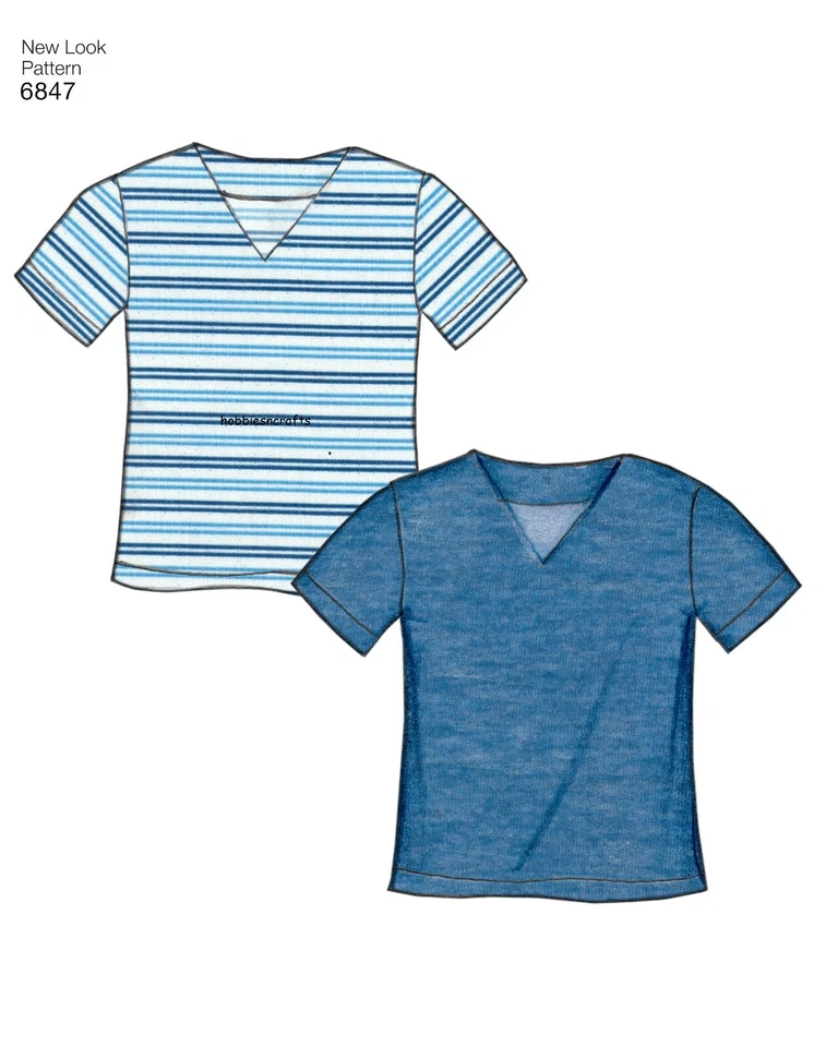 New Look 6847 Kinder Pyjama Hosen Oberteil & Shorts Schnittmuster Alter 3 - 8 - Bild 3 von 4