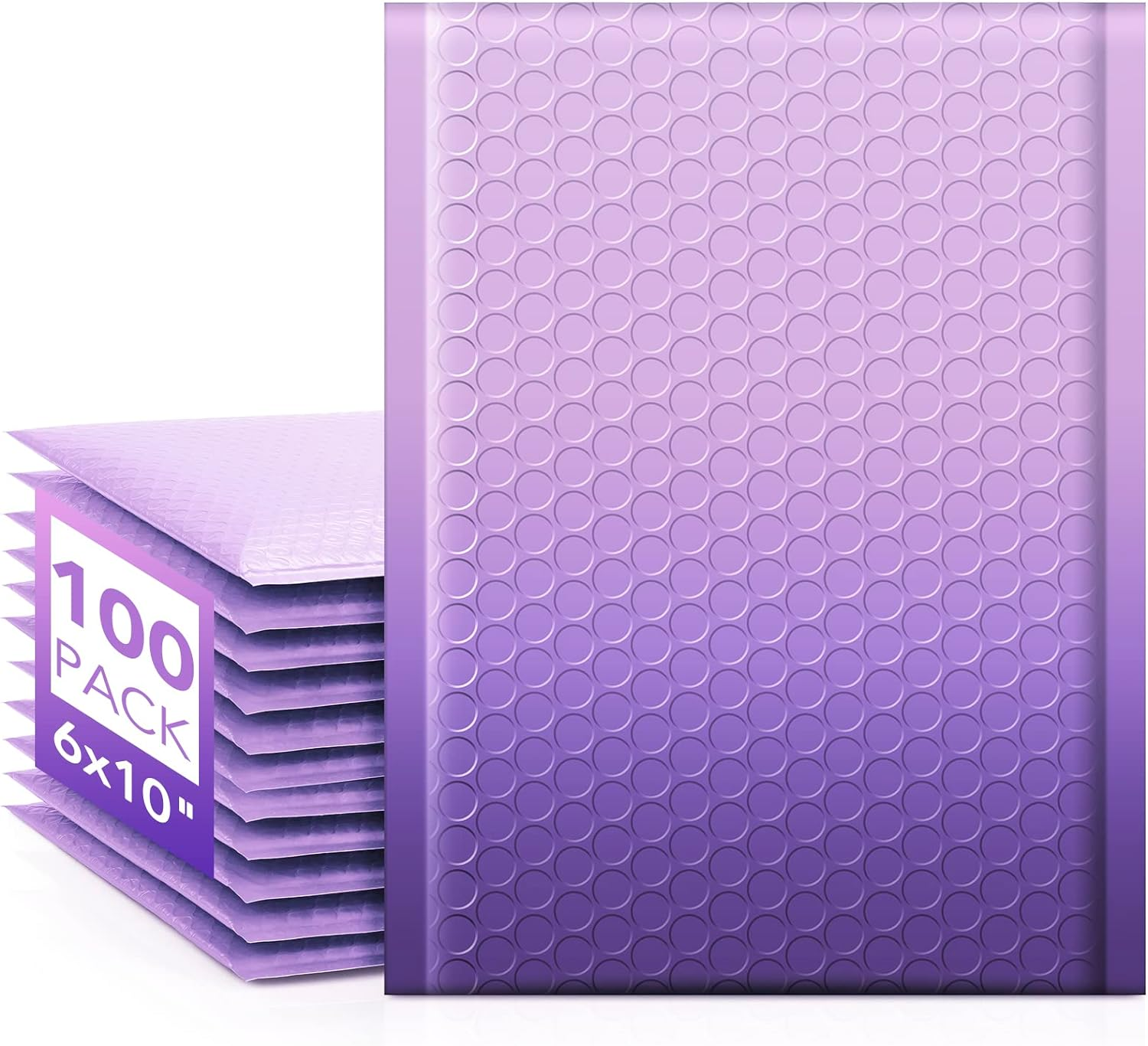 Opaque Bubble Mailers 6x10 Inch 100 Pack Purple Gradient Cute Padded Envelopes for Shipping