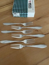 Clarfeld Ährenmuster - 6 Kaffeegabeln / Gabel - 90g versilbert