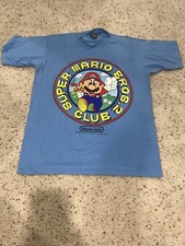 Super Mario Brothers 2 Fan Club Shirt Vintage T-Shirt 1988 Nintendo XL Blue RARE