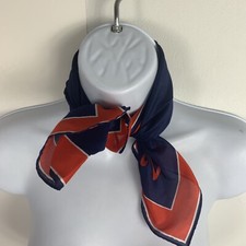 VINTAGE Baar  Beards Womens Square Scarf Red White Blue Initial D Classic