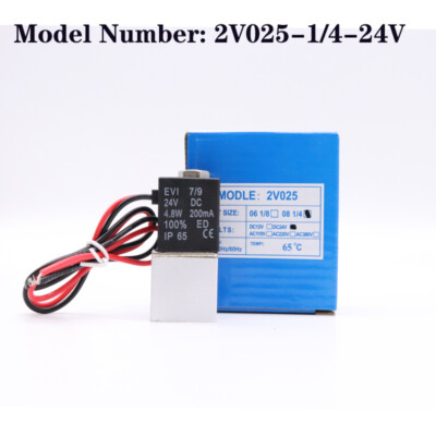 1/4 Inch Electric Air Water Solenoid Valve DC-24V Normally Closed Fast Response