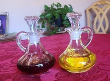 Anchor Hocking Clear Glass Oil & Vinegar Cruet Set Brand New (2)