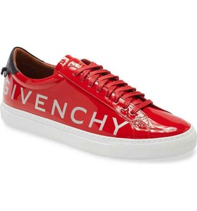 red patent leather sneakers