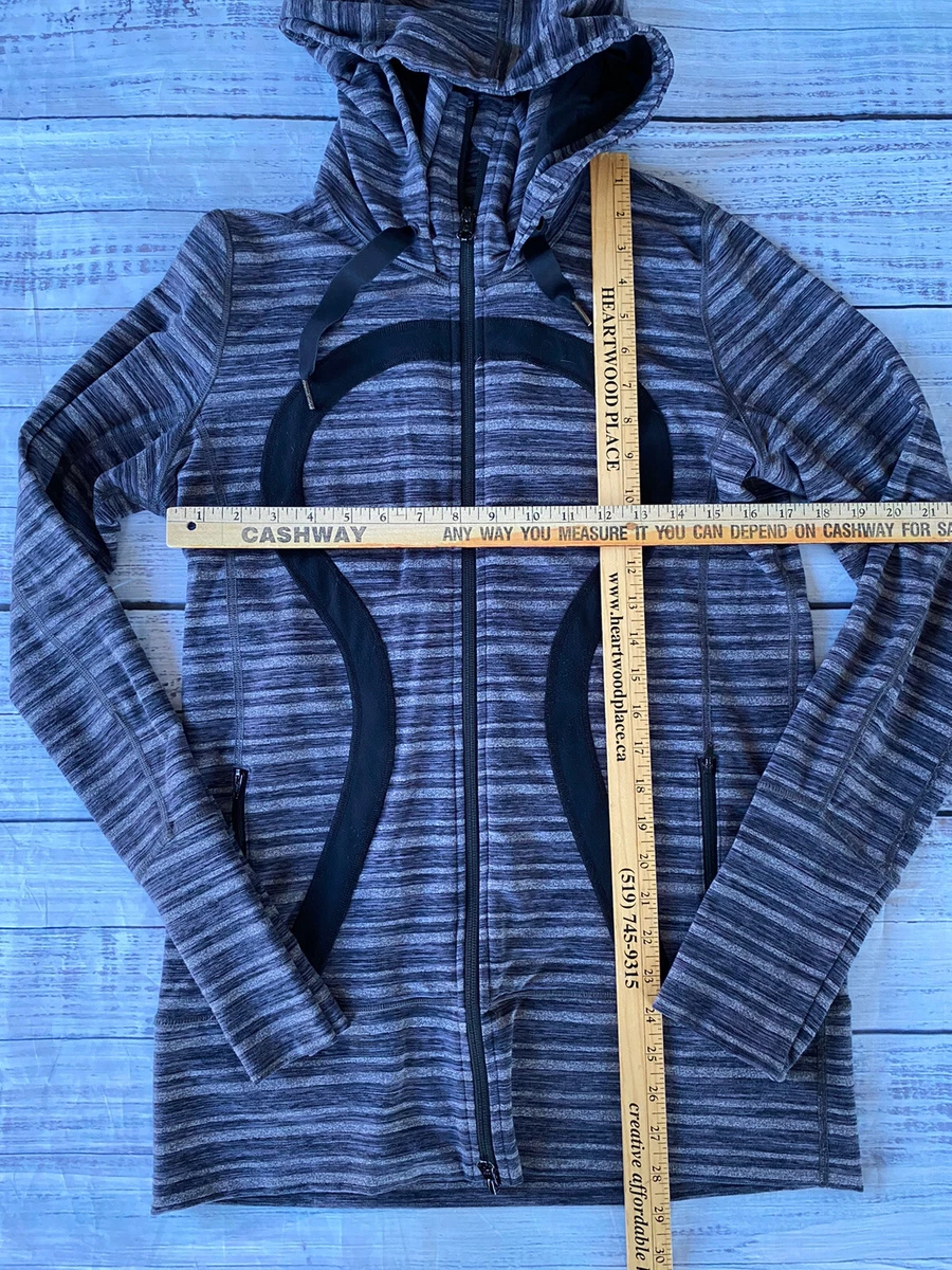 Lululemon Scuba Hoodie Striped Size 10 Full Zip Blue Gray
