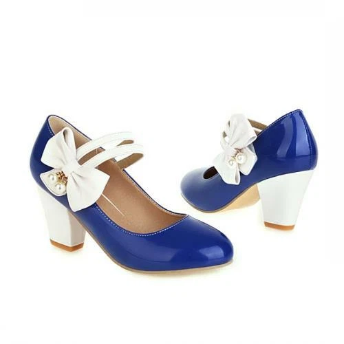 Women's Block Heel Fashion Mary Janes Ankle Strap Pumps Round Toe Casual Shoes - Picture 4 of 28