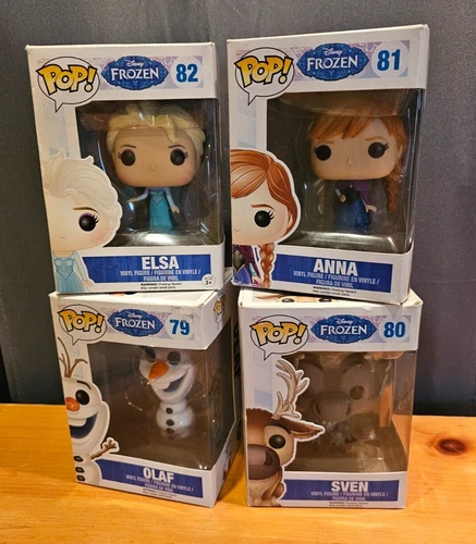 LOT (4) New Disney FUNKO POP Frozen Figures ELSA Anna OLAF Sven 79 80 81 82 SET