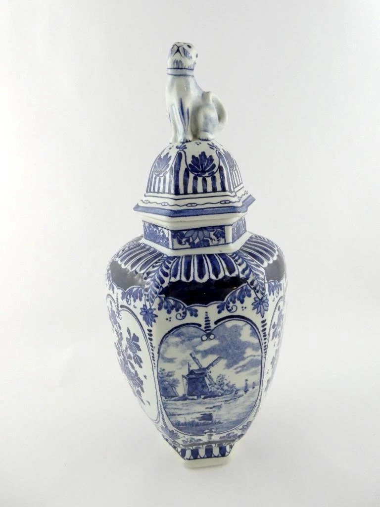 デルフトブルー ジンジャー；ロイヤルスフィンクスのフ−ドック壷、花柄の壷 Royal Sphinx for sale | eBay