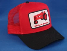 Graham Bradley Tractor Hat - Black / Red Mesh - High Crown Trucker