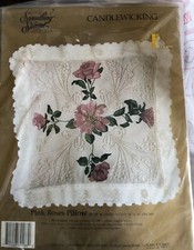 Pink Roses Pillow Candlewick Embroidery Pillow Kit Something Special 80188