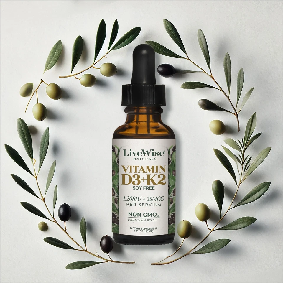 Vitamina D3 con gotas líquidas K2 totalmente naturales sin OGM 1208iu D3 y 25mcg K2 mk... Foto 2 de 4