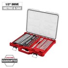 Milwaukee 1/2" Drive Sae Metric Ratchet Socket Set with Packout Case 47-Piece