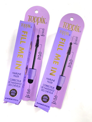 2 Pack Toppik Fill Me In Hairline Filler DARK BROWN for Thicker Looking ...