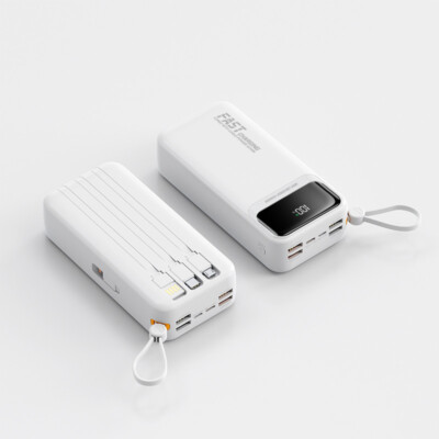 30000mAh Portable Power Bank Compatible with iPhone Android Cell Phone (White)