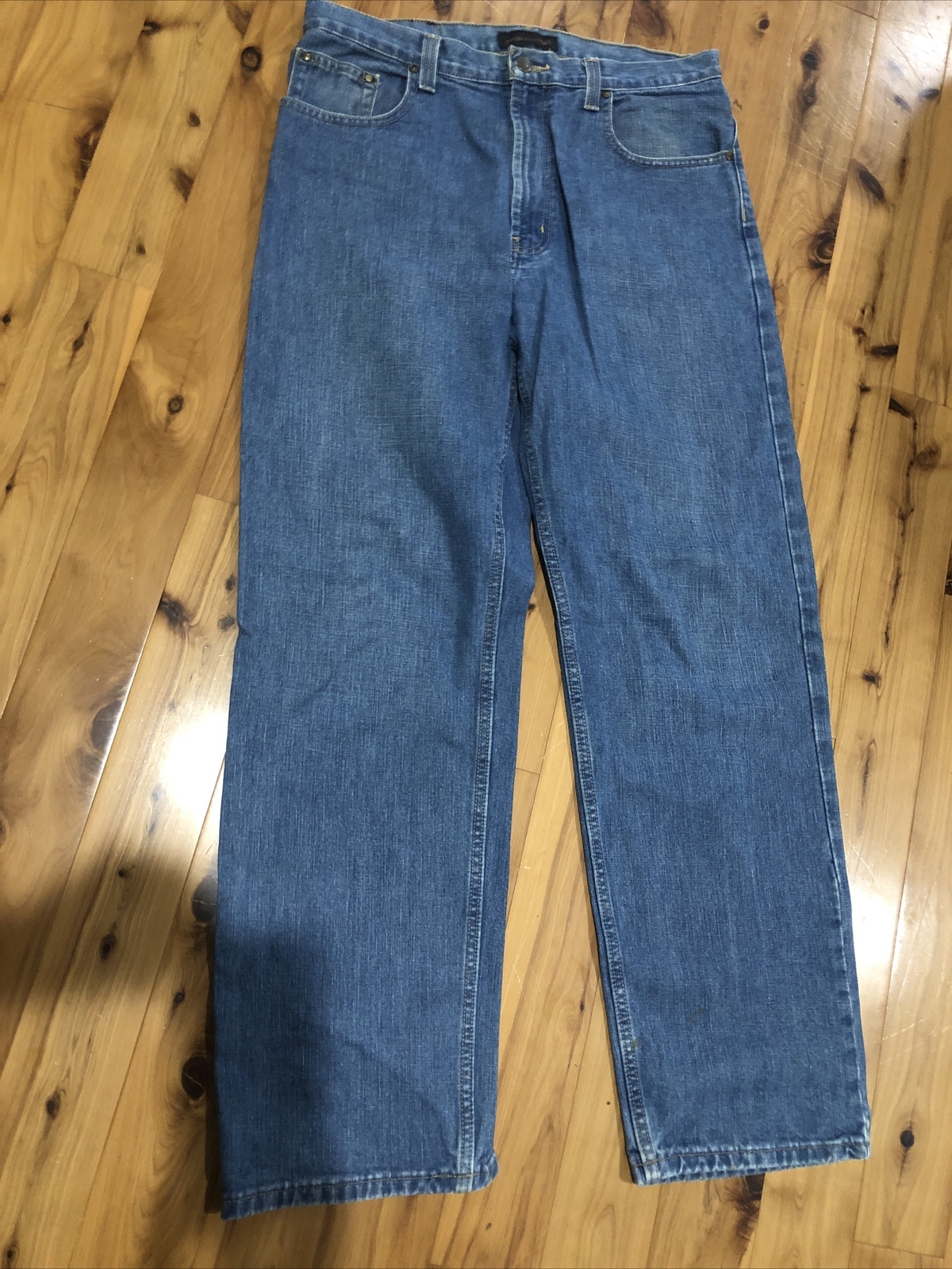 Pronto Uomo Cotton Denim Blue Jeans Relaxed Straight … - Gem