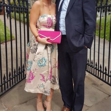 ASOS Evening Baroque Embroidered Cocktail Party Wedding Floral Dress Size 8