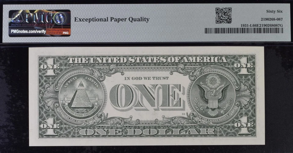 2003A $1 Federal Reserve Note PMG 66EPQ - Birthday Fancy Serial Number 20000026 - Image 3 of 3