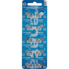 10 x Renata 362 Watch Batteries, 0 MERCURY equivalent SR721SW, Swiss Made