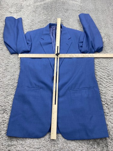 H Freeman & Son Blazer Men 42L Blue Tweed Sports Coat Career Jacket Vtg USA - Picture 8 of 14